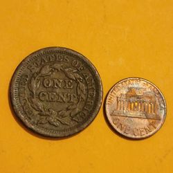 1854 Braided Hair Large Cent