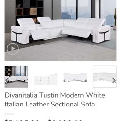 Italian Leather Sectional Sofa