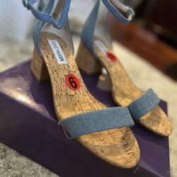 Steve Madden Denim Low Heel Sandal 