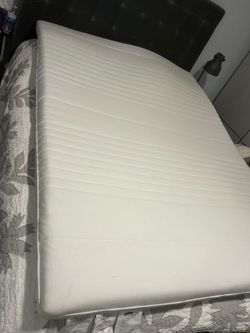 Queen size white TUSSÖY IKEA firm mattress  topper