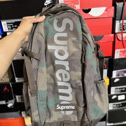 Brand New Supreme Backpack (SS24) Woodland Camo