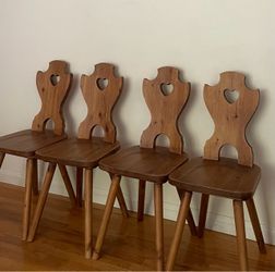 Vintage Brutalist Alpine Dining Chairs