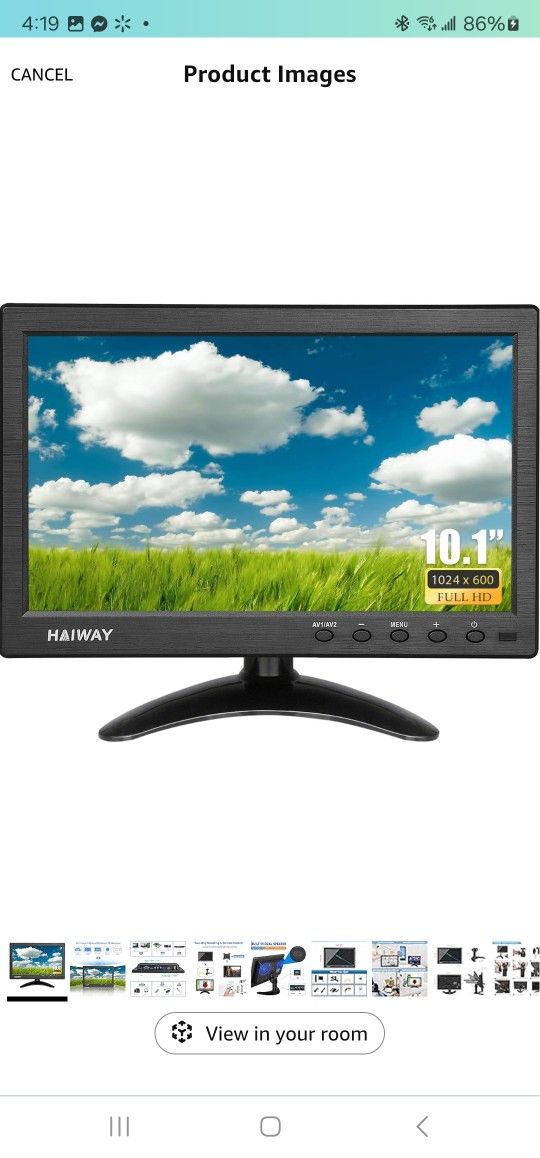 10.1 inch Security Monitor 1024x600 Resolution