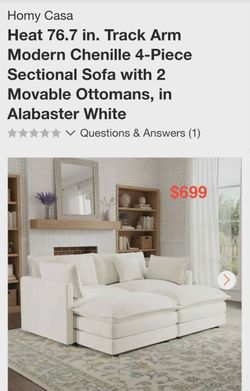 4 Piece Sectional Sofa with Moveable Ottomams