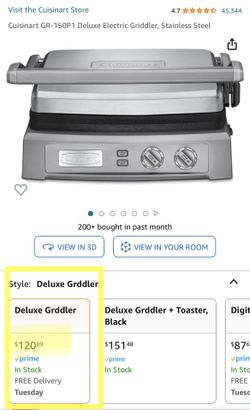 Griddle Deluxe By Cuisinart $70