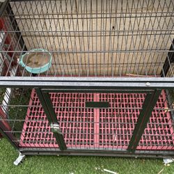 Small Kennel With Wheels And Water Bowl