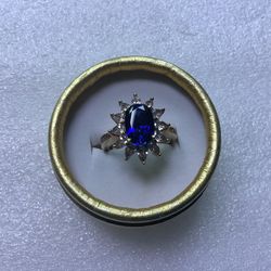 Vintage Blue Sapphire Ring Size 9
