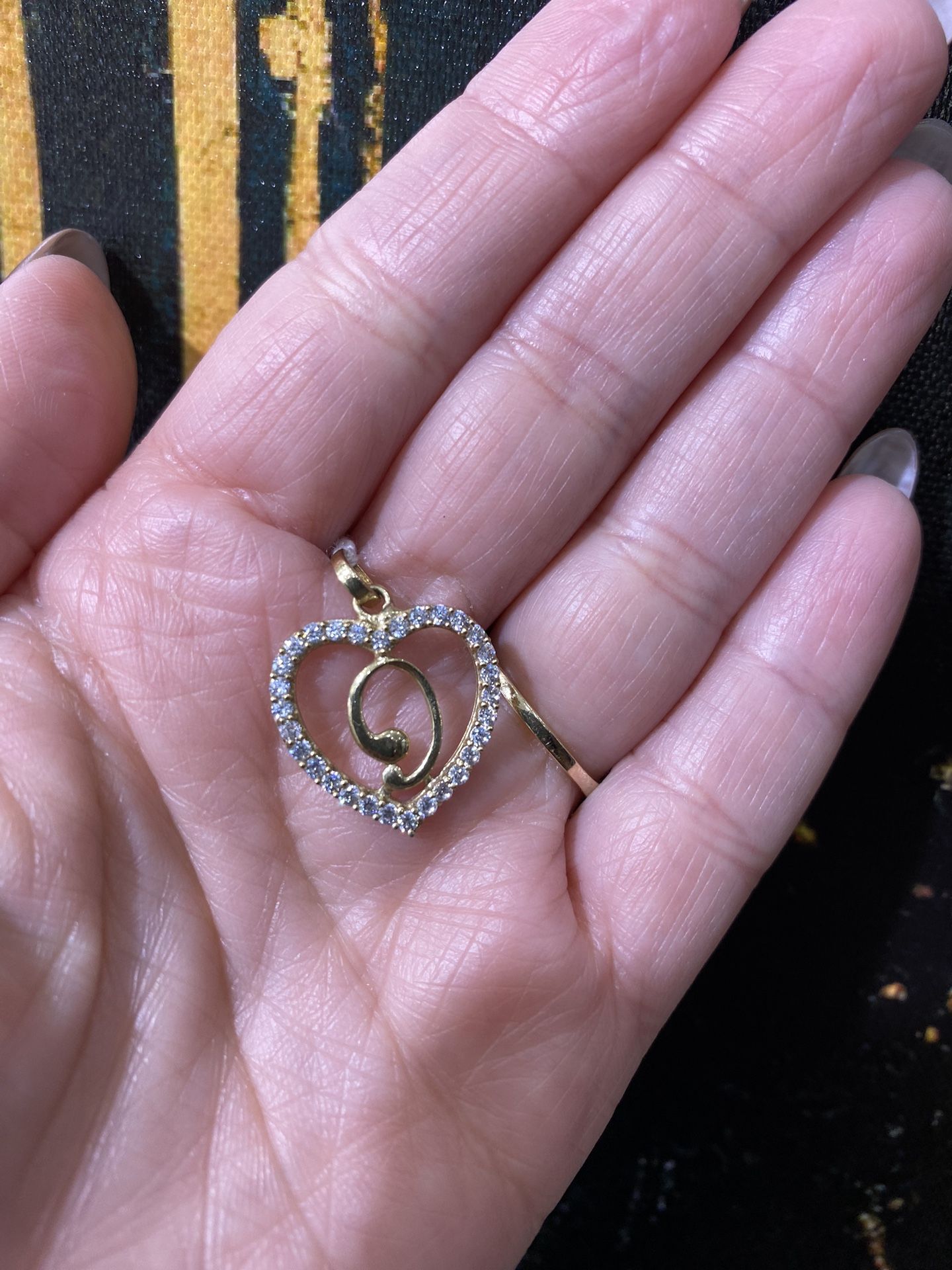 10k HEART LETTER CHARM 