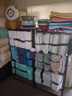 Curtains, blankets and towels