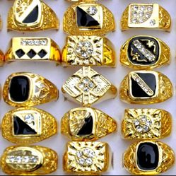 Mens Vintage High QUALITY Stone Gold Ring
