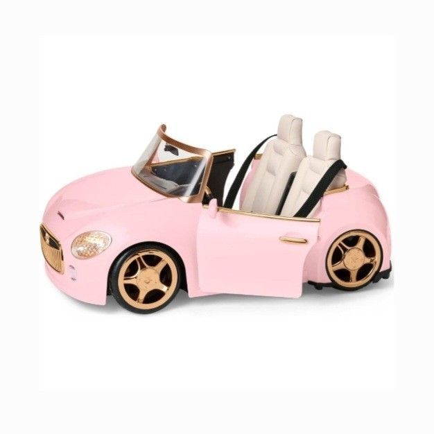 AMERICAN GIRL Truly Me 18-inch Doll Pink Remote-Control Sports Car Playset with Working Doors & Headlights