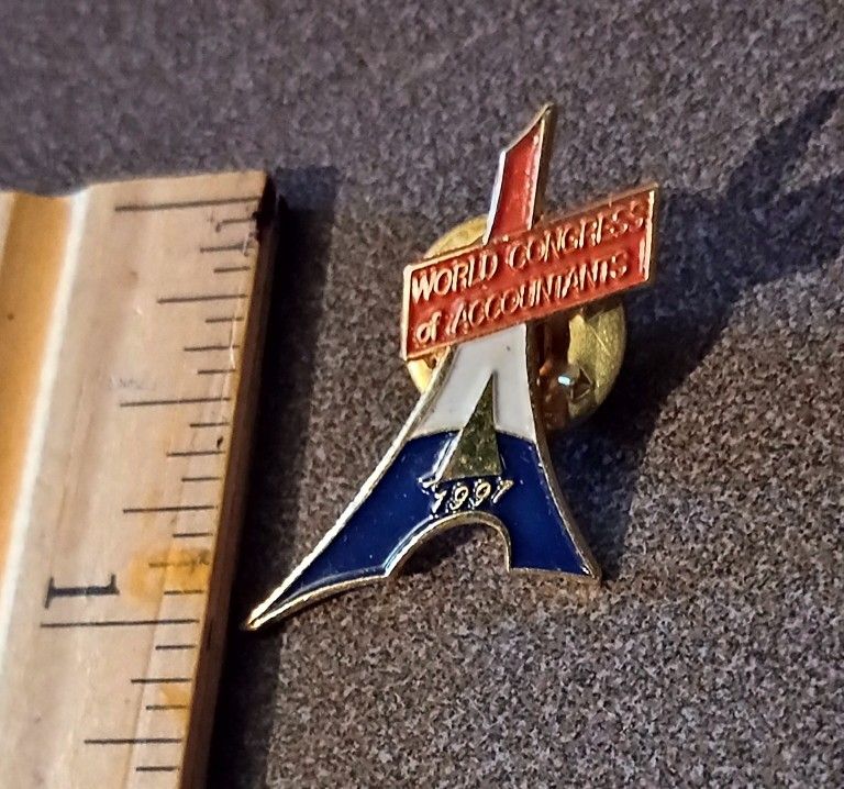 World Congress Of Accountants 1997 Paris France 15th Meeting Vintage Collectible Lapel Pin A-2