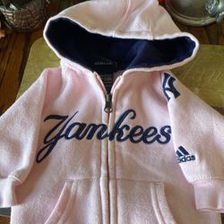 Adidas Infant 0-3 Yankee Sweatshirt With Hood N Pockets