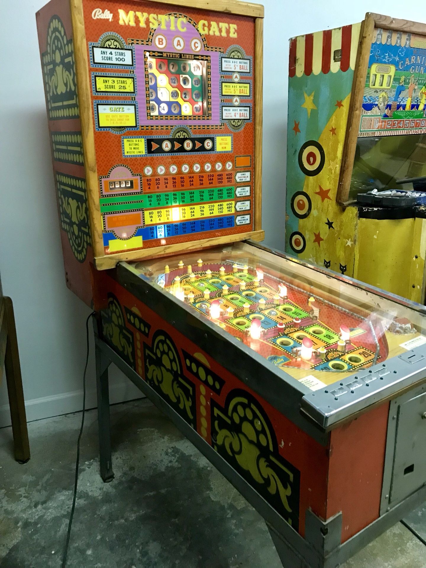 Bally Mystic Gate Bingo Pinball Machine