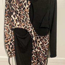 Black And Leopard Large Dress