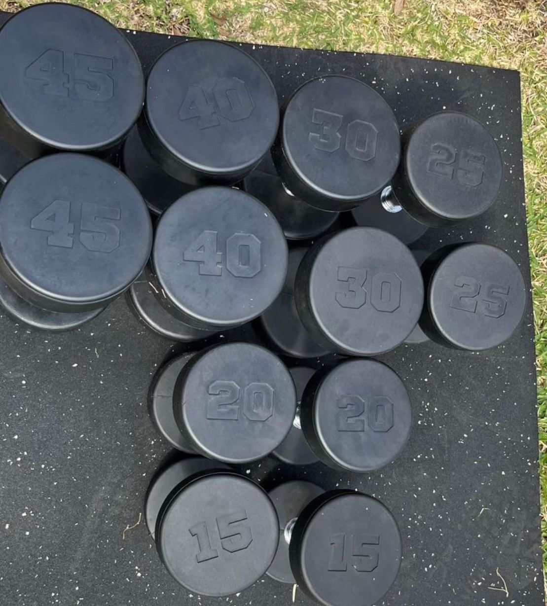 SET URETHANE DUMBBELL SET 450 Lbs 50/40/45/30/25/15 BRAND NEW📦