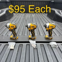 DEWALT ATOMIC 20V MAX Cordless Brushless Compact 1/4 in. Impact Driver (Tool Only) **3 Available, $95 Each**