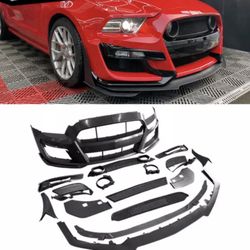 Fits 13-14 Ford Mustang Base & GT Front Bumper Cover Replacement GT500 Style-PP