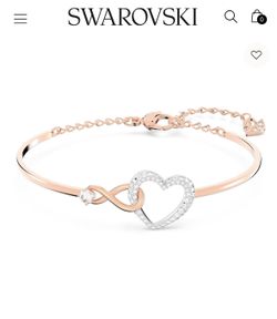 Swarovski infinity bangle, Mixed metal finish