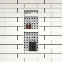 (New in Box)
Redi Niche Triple Niche Recessed Shower Shelf- Black, Three Inner Shelves, 16-Inch Width x 40-Inch Height x 4-Inch Depth /5-CN-2475