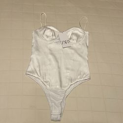 Zara Satin Effect Corset Bodysuit