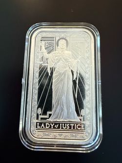 ONE OUNCE SILVER 999 Lady of Justice PAMP
