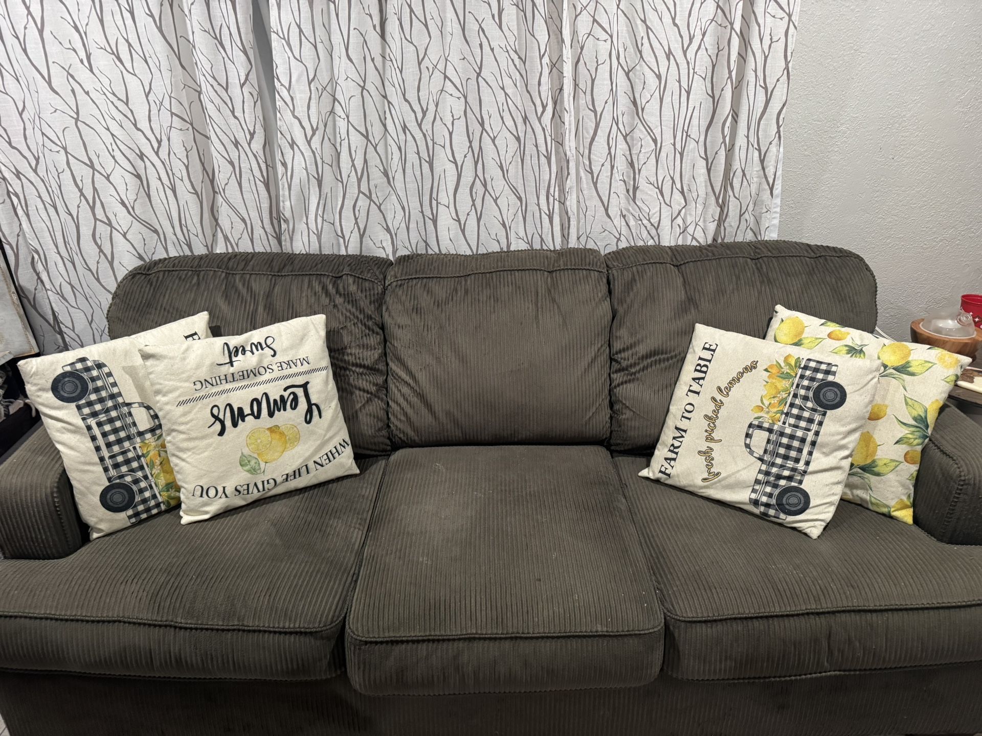 Ethen Allan Grey Couch Set