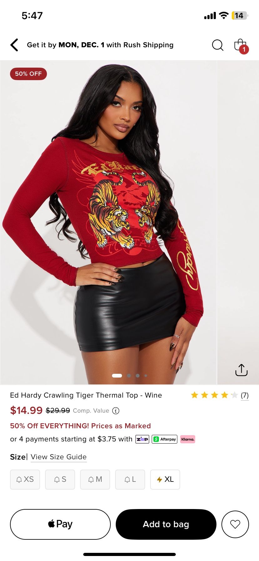 Ed Hardy Shirt Size LG