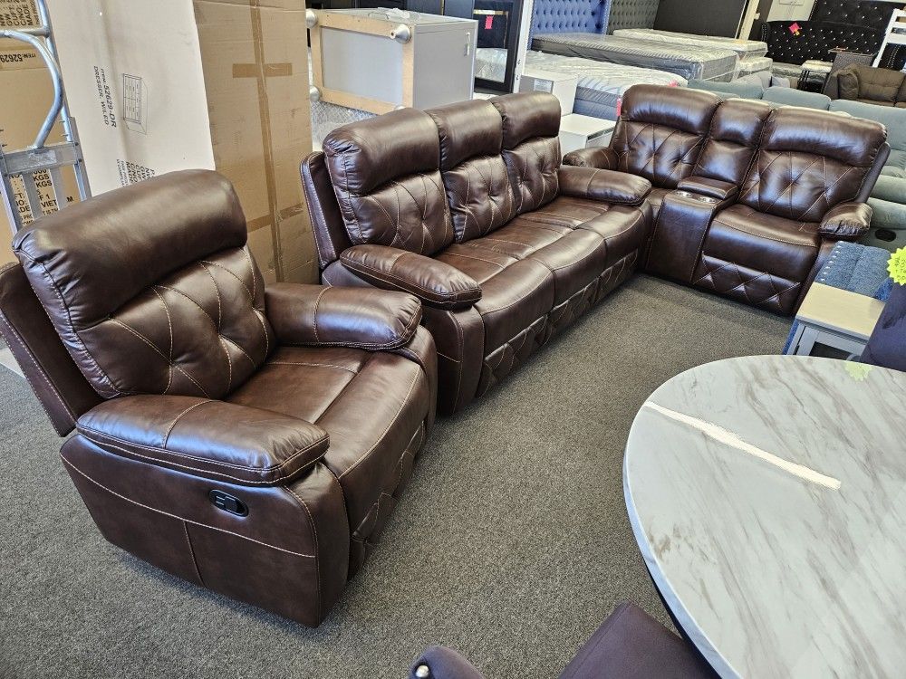 Grand Opening Sale Elis Furniture 3 Pcs Recliner Regular Price $1600 Special $1199 FREE LOCAL DELIVERY