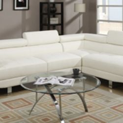 Gorgeous White Colored 2 piece Sectional Set
