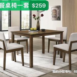 5pieces 4 Chairs and 1 Table