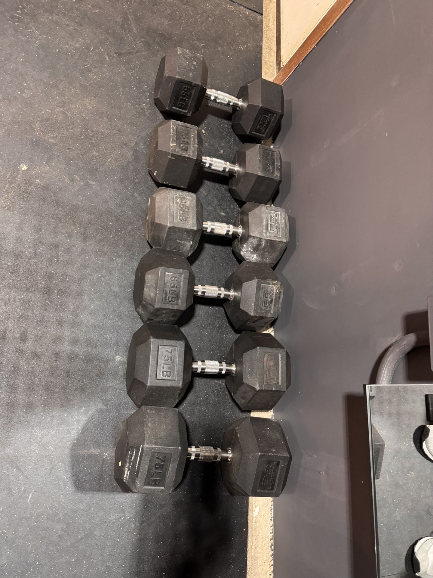 HEX Rubber Dumbbells Home Gym