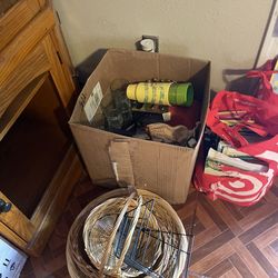 Miscellaneous Kitchen Items & Two Bags Of Books