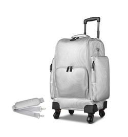 Byootique Makeup Case on Wheels with Trays & Large Capacity (Color Opt: Green/ Silver) Portable Makeup Organizer