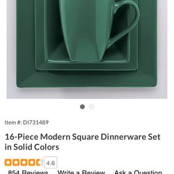 NEW 16pc Modern Square Dinner Set