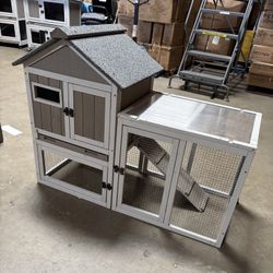 Rabbit Bunny Outdoor Indoor Hutch Weatherproof  2-Story Wood Cage