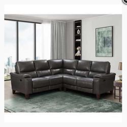 Rizzo Leather Reclining Sectional