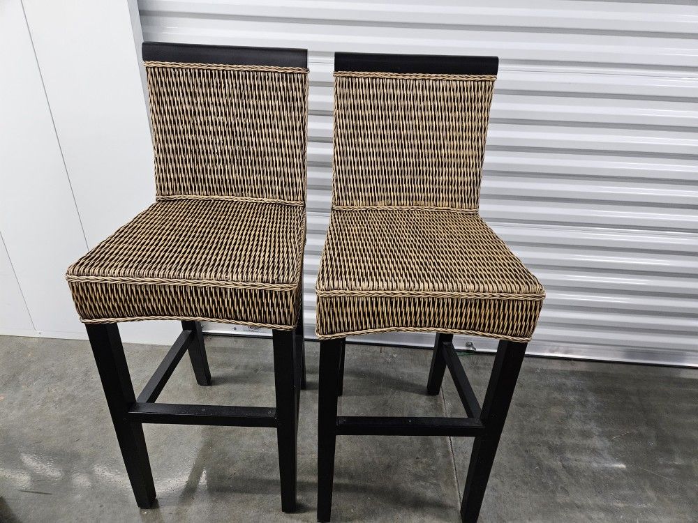 Wicker Rattan Bar Stools