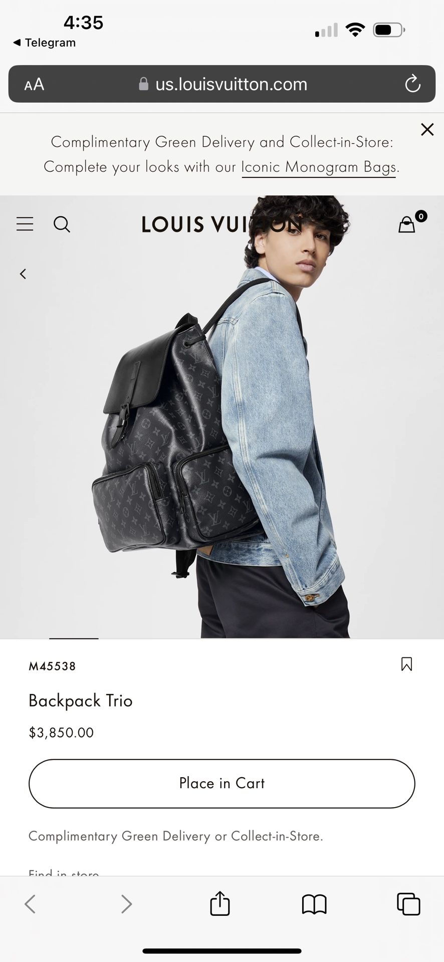 Louis Vuitton 3 Pocket backpack