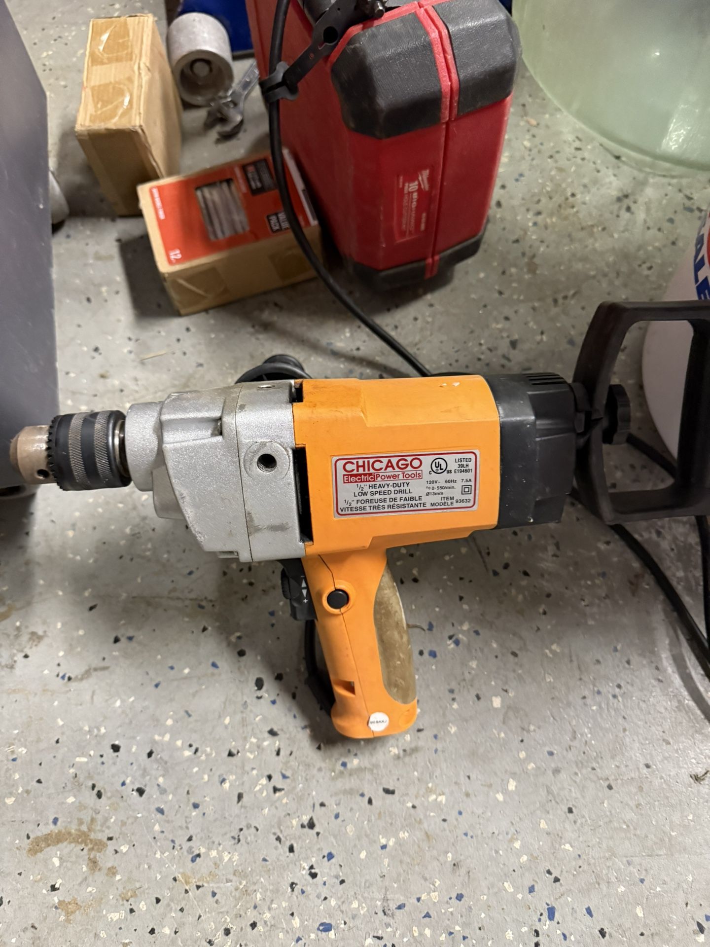 Chicago Electric Power Tools 1/2 in. Heavy Duty Drill,