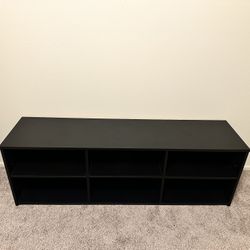 IKEA Black TV Stand / Media Console –  6 Cubby Storage
