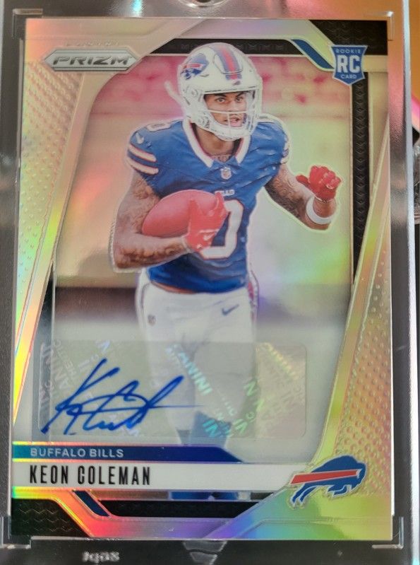 Keon Coleman Buffalo Bills RC 2024 PRIZM SILVER AUTOGRAPH. 