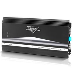 2-Channel High Power MOSFET Amplifier - Slim 6000 Watt Bridgeable Mono Stereo 2 Channel Car Audio Amplifier w/Crossover Frequency and Bass Boost Contr