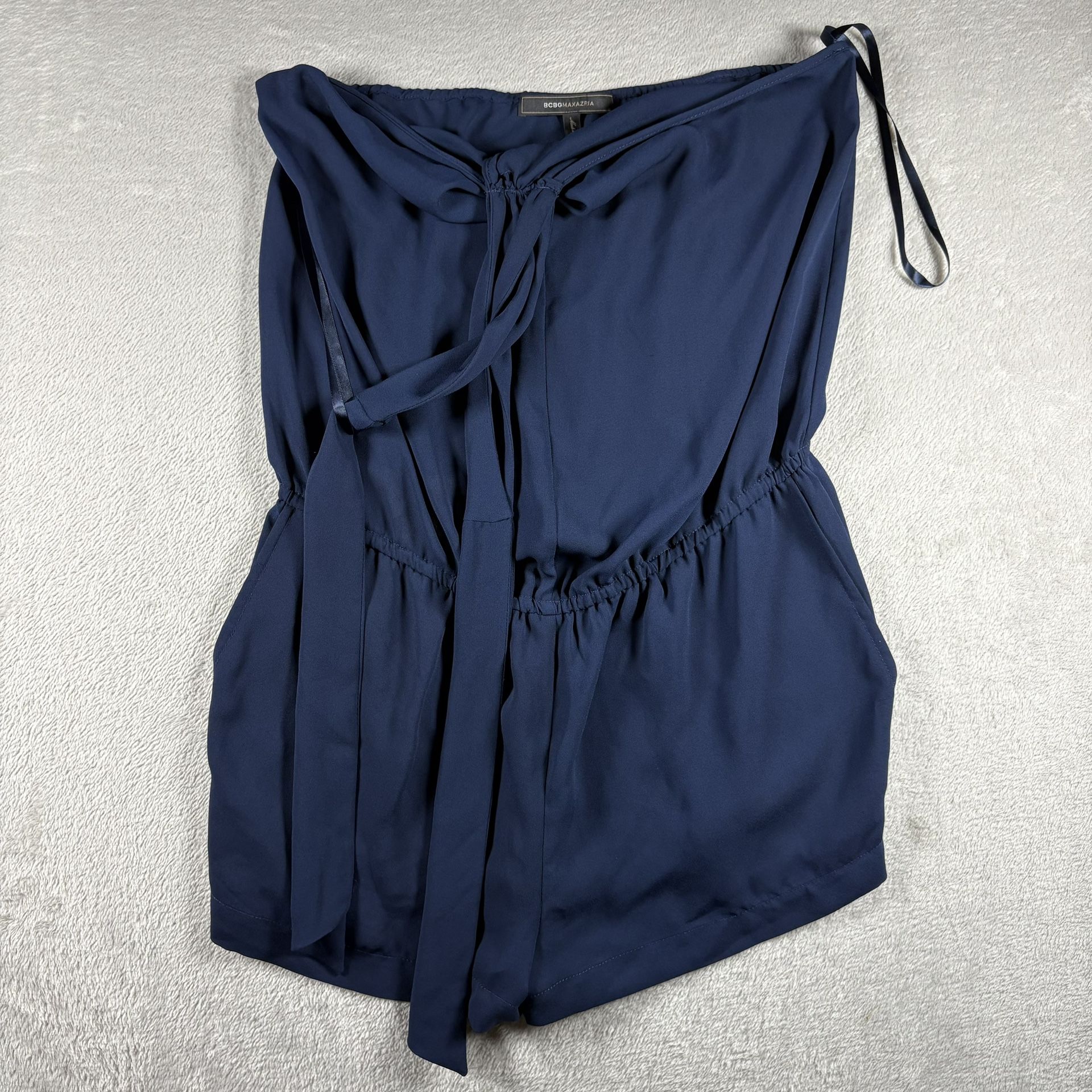 BCBGMAXAZRIA Halter Tie Romper Women’s Size XS Blue #3009