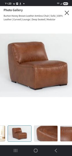 Leather armless chair