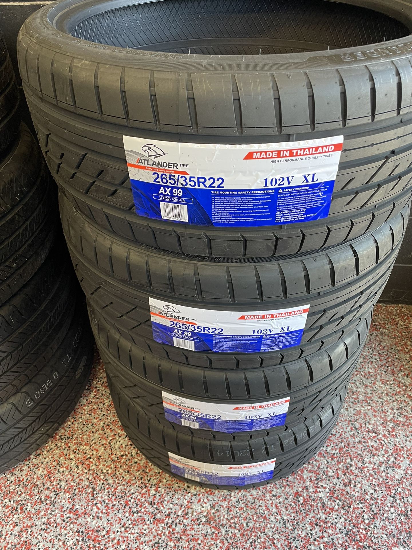 ATLANDER AX99 265/35/22 $95 EACH NEW 265/35R/22 ALL SEASON 265/35ZR/22