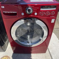 Red LG Set Front Loader Set Washer And Gas Dryer FOR SALE!!!!