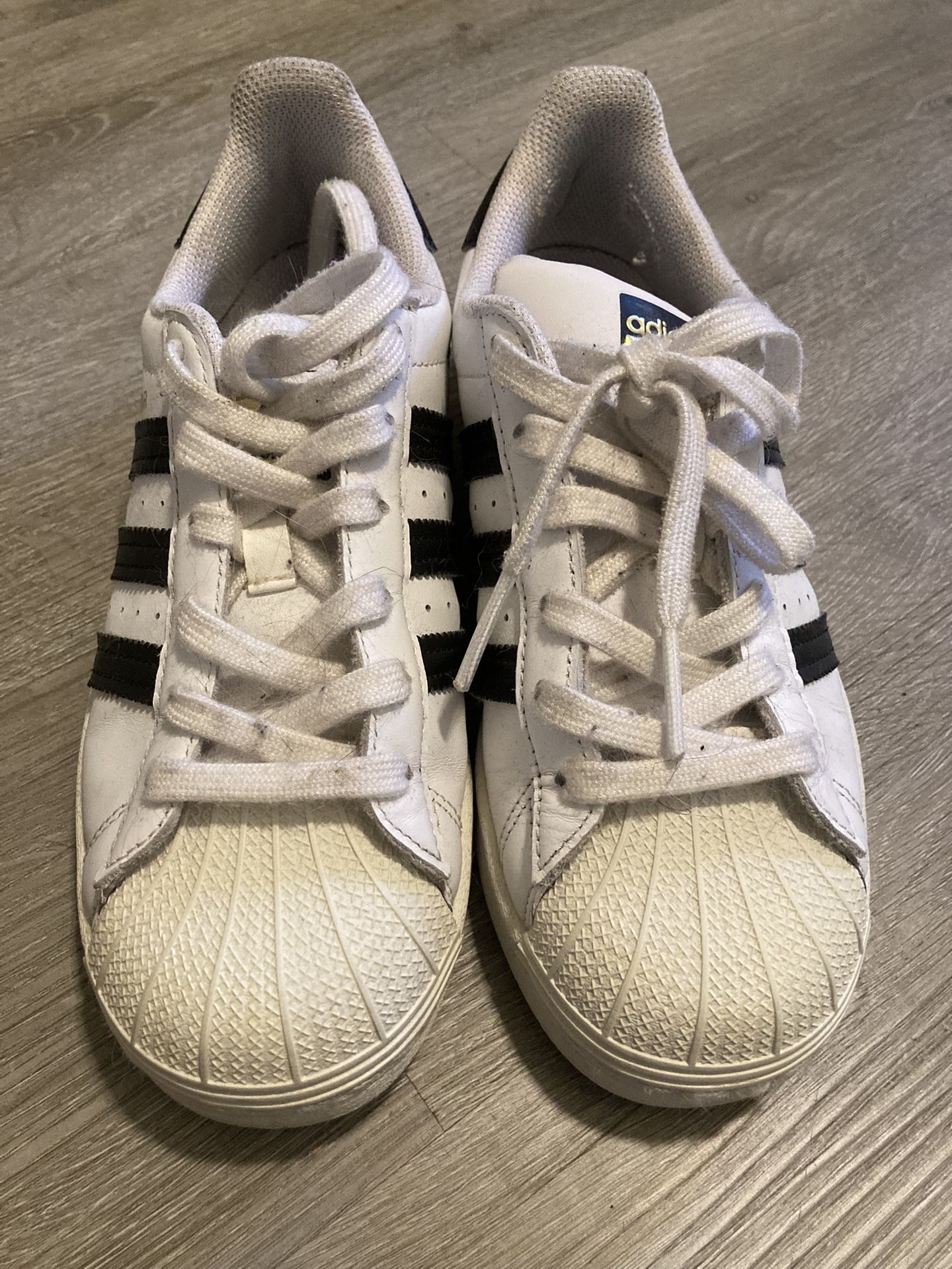 White And Black Adidas Superstars 4.5