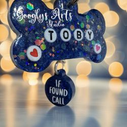 Personalized Resin Pet tag With “If found call” Tag