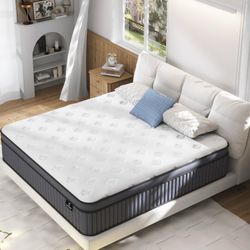 CAL KING 12”Hybrid Mattress In A Box-Gel Memory Foam & Pocket Springs-Medium FIRM PRICE $240 FIRM